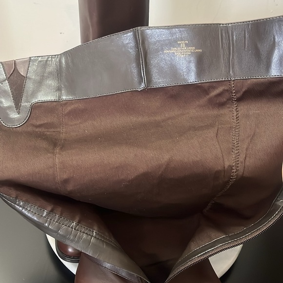 NWOB Lauren Ralph Lauren 'Macelyn' riding boot brwn leather buckle detail Sz 8B - Picture 15 of 15